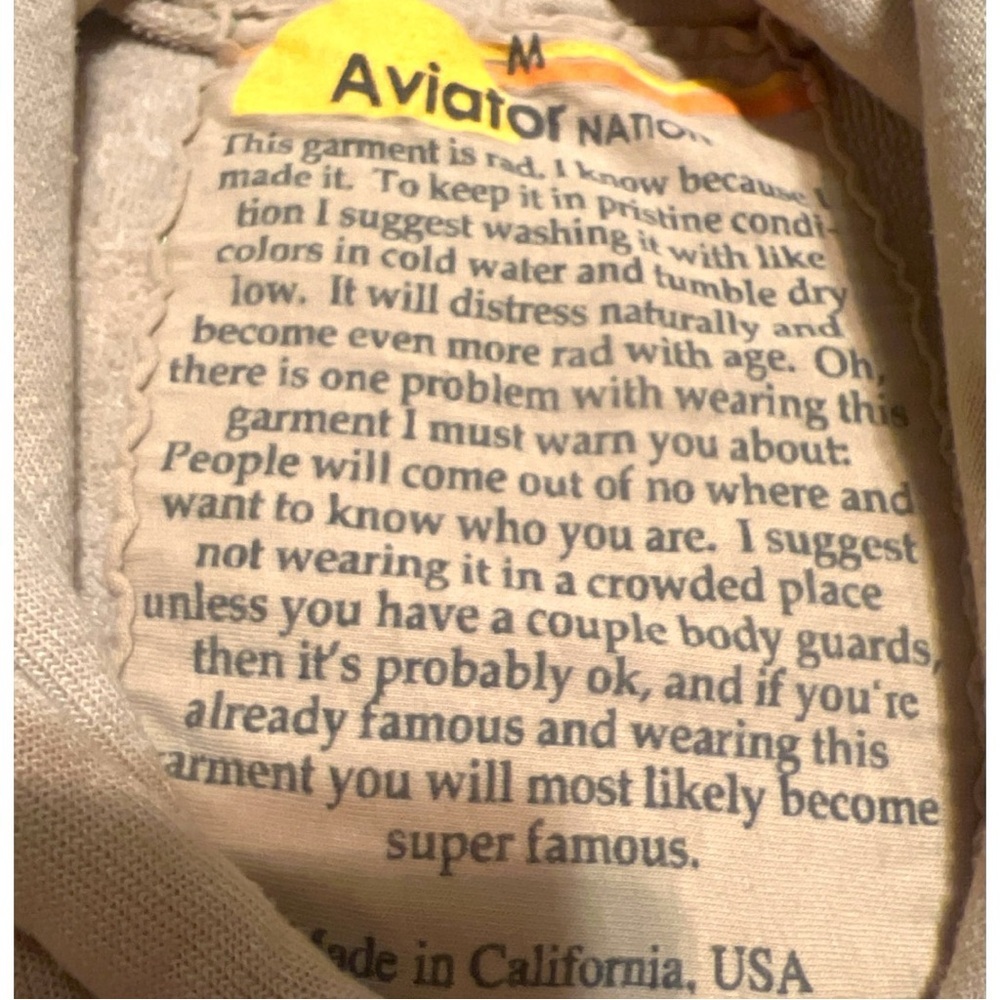 Aviator Nation Women’s Venice, Ca. Logo‎ Hoodie Sweatshirt Pullover | Sand/Khaki - Picture 8 of 9